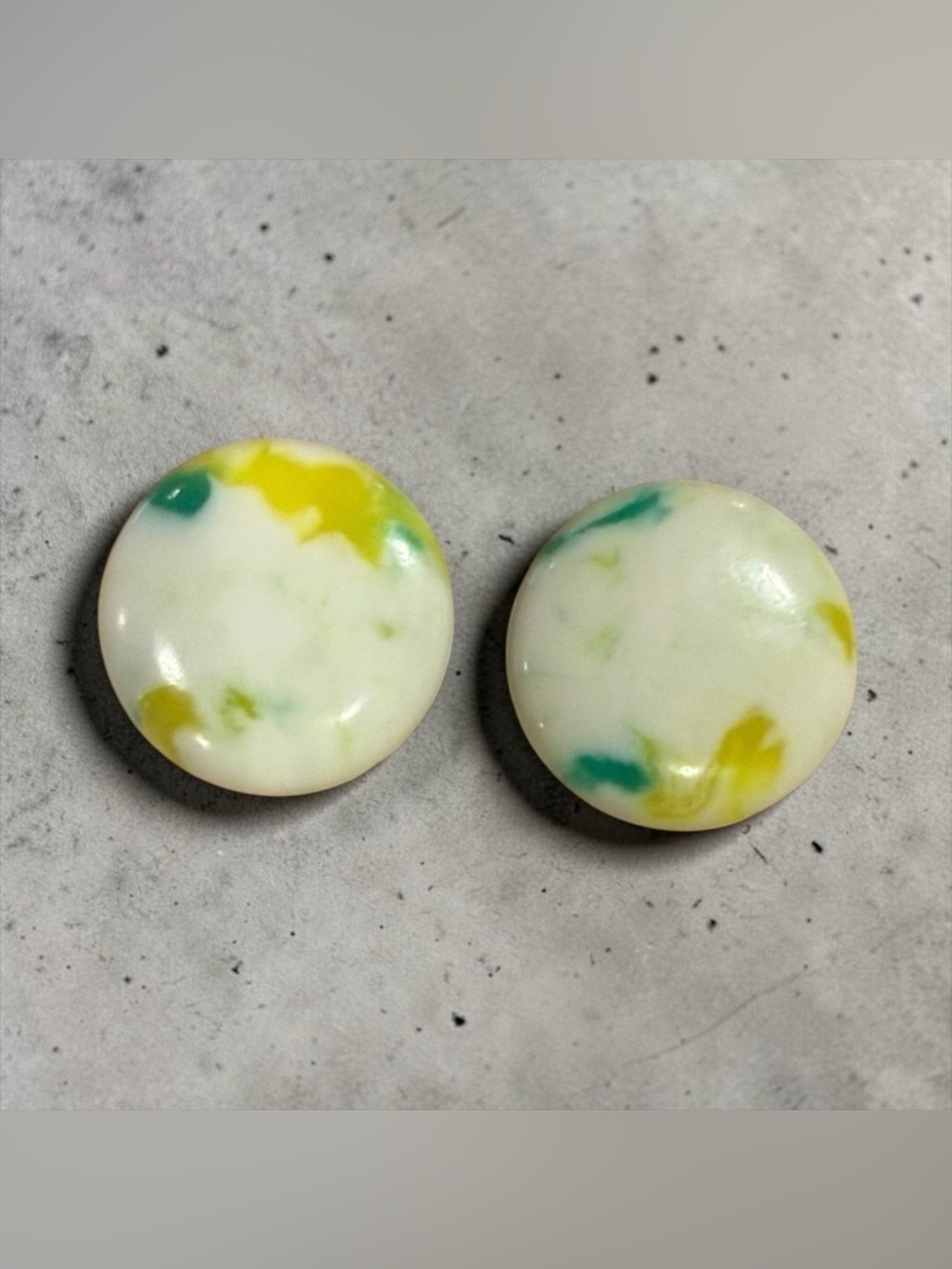Vintage Japan Colorful Round Earrings - Picture 1 of 3